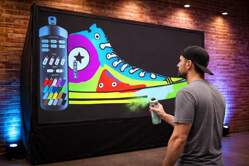 Air graffiti wall rental for events