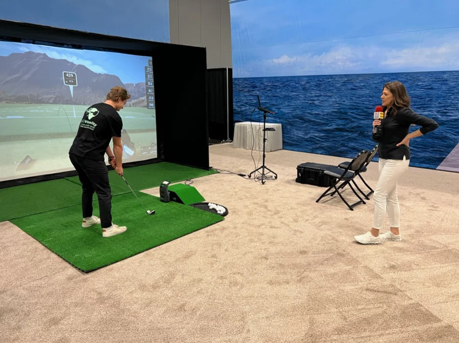 Event golf simulator rental serving the Boston area — quick guest rotations and staff support
