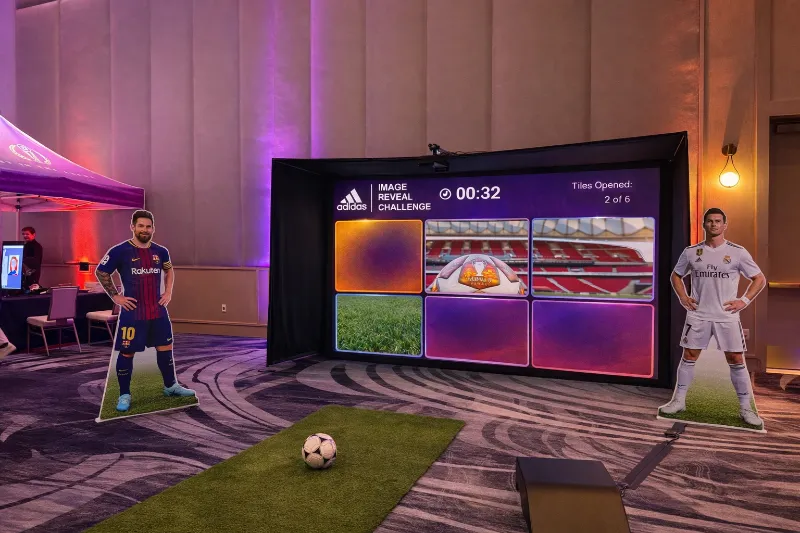 Goal shot image reveal game rental for events