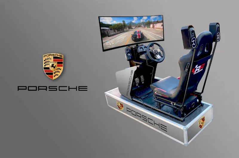 F1 racing simulator rental with custom branding