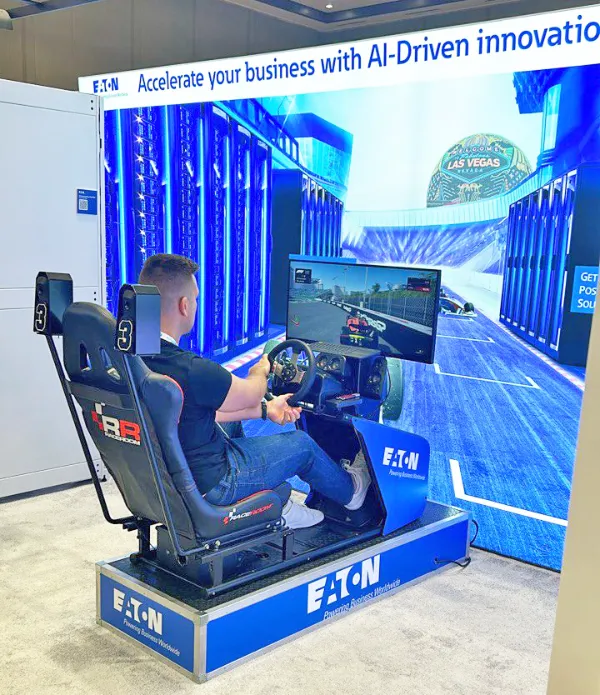 F1 racing simulator rental for trade shows and booth games