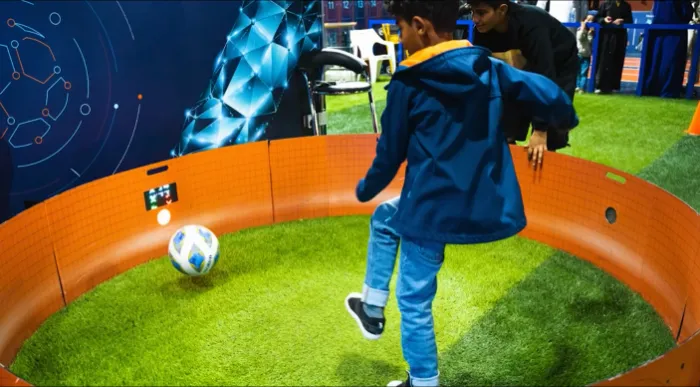 Watch the Soccer Reaction Ring rental promo video – 360-degree LED soccer reaction game