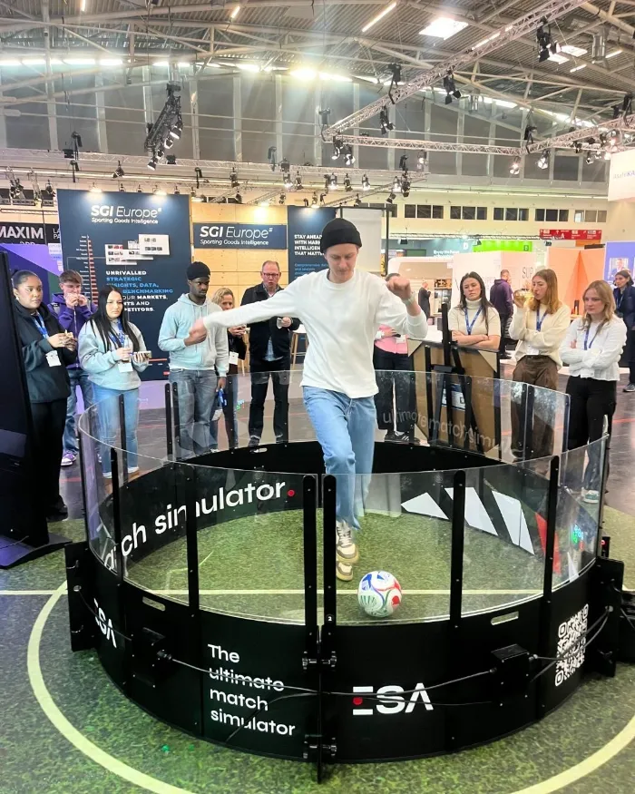 Soccer Reaction Ring with illuminated rebound targets for fast-paced event gameplay