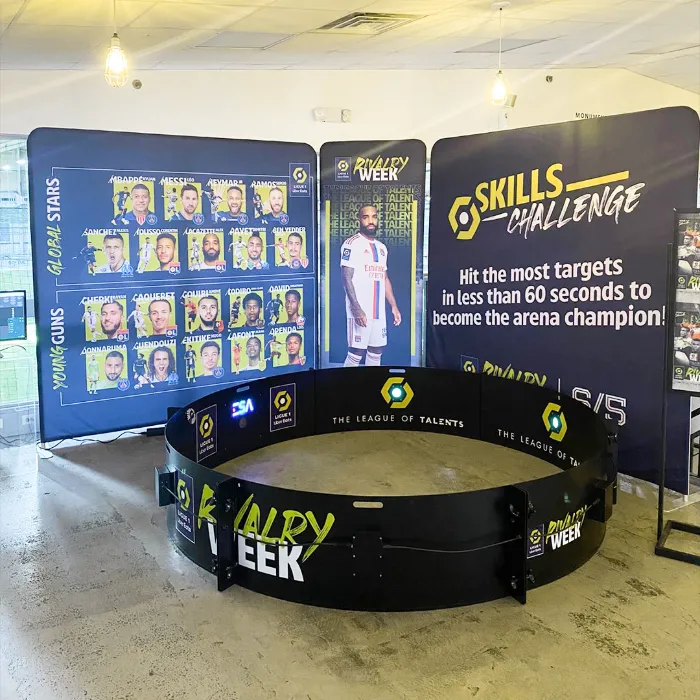 Branded soccer reaction ring rental for trade shows and brand activations