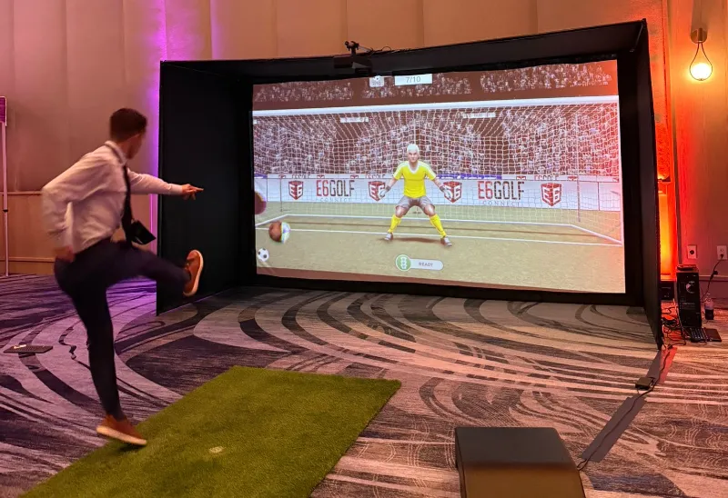 World Cup Soccer Simulator Rental for corporate events and trade shows – interactive football game experience