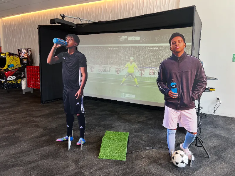 World Cup soccer challenge simulator rental for conventions, expos and corporate activations