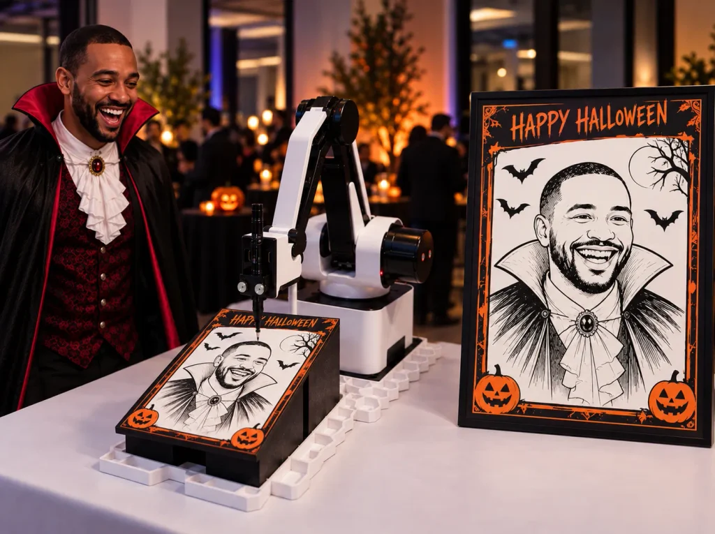 8 Halloween Party Corporate Entertainment Ideas for 2026 8 ai sketch bot rental corporate event ideas for halloween