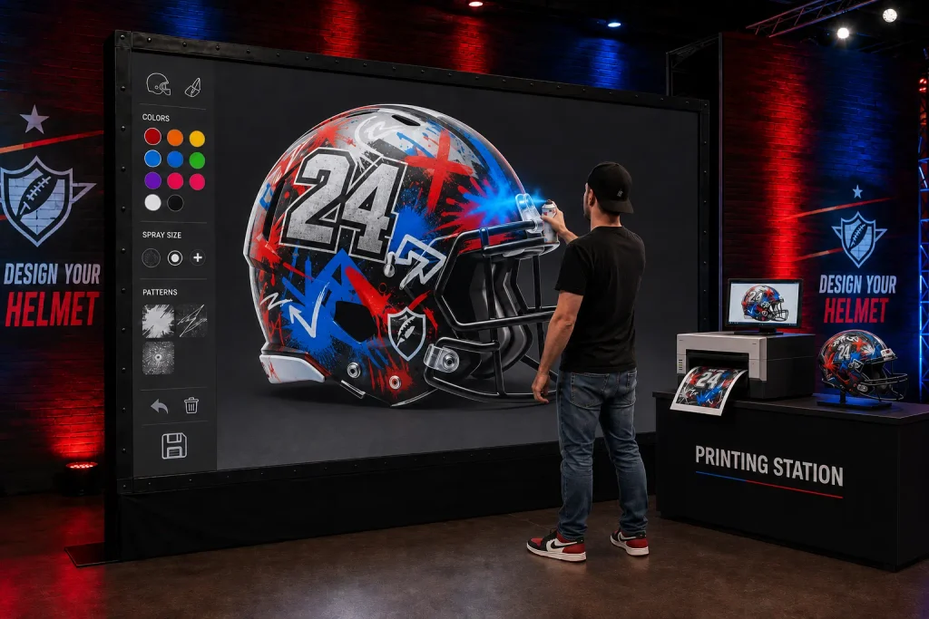Los Virtuality air graffiti wall rental at a trade show