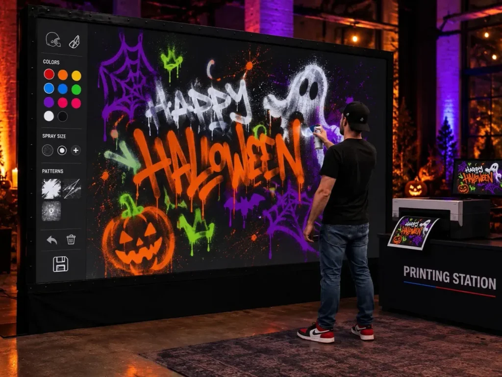 8 Halloween Party Corporate Entertainment Ideas for 2026 9 digital graffiti wall rental corporate event ideas for halloween