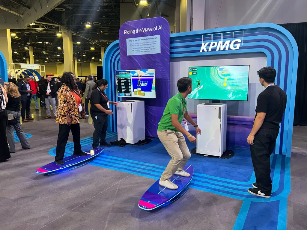 Los Virtuality Surf Simulator at a trade show