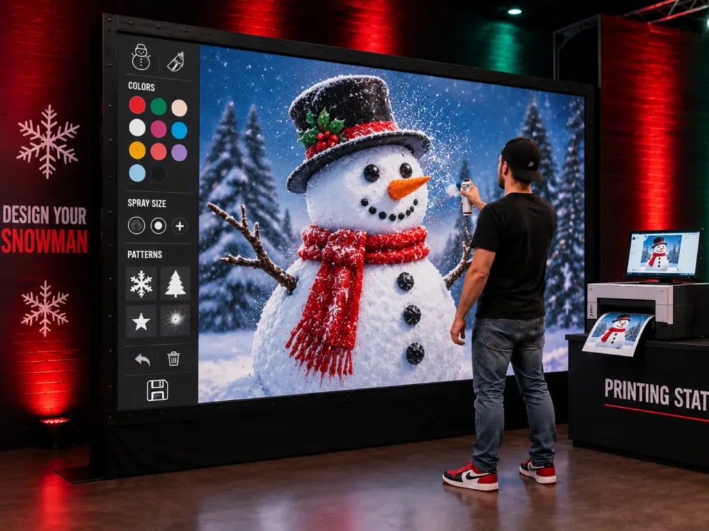 15 Corporate Christmas Party Entertainment Ideas for 2026 11 al graffiti wall for holiday corporate holiday event ideas